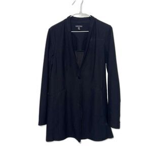 Eileen Fisher Washable Stretch Crepe Single Button Blazer - Black S